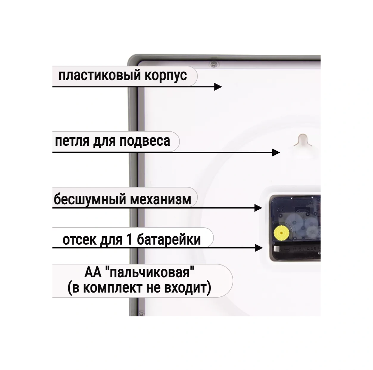 Rubın Kare Duvar Saati, 30 Cm 199749451 Gri