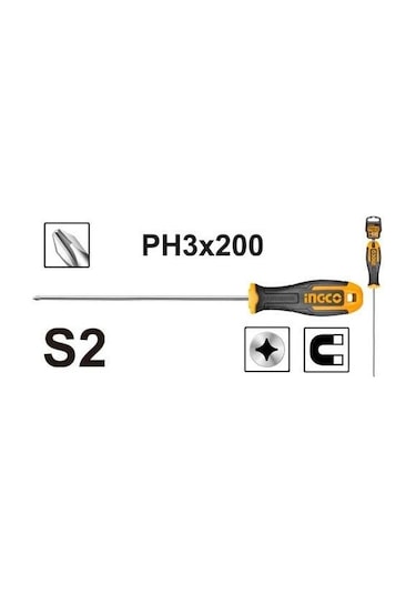 Ingco Hs68Ph3200 Mıknatıslı Yıldız Tornavida Ph3*200