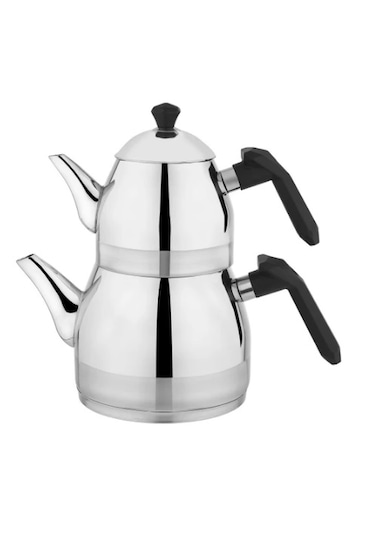 Schafer Luz Orta Boy Çelik Çaydanlık Takımı 3 Parça Siyah