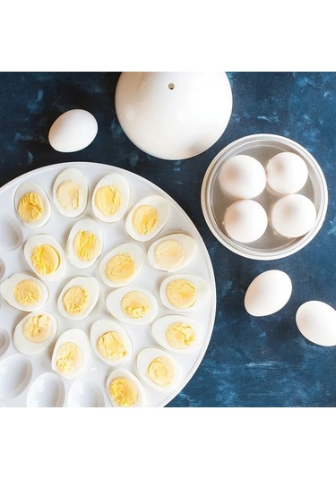 Elmpaly Beyaz 4 Yumurtalık Mikrodalga Yumurta Pişirici - Taşınabilir Pratik Mutfak Aleti
