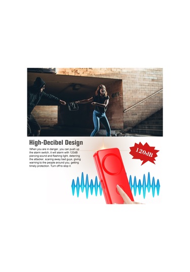 Konesam Kadınlar, Yaşlılar Ve Çocuklar İçin 120db Sesli Panik Alarmı - El Feneri Ve Taçlı Tasarım - Kişisel Güvenlik Aleti