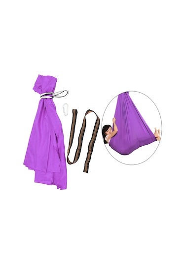 Suntek Magideal Çocuklar Salıncak Hamak Asılı Pod Duyusal Karabina Mor