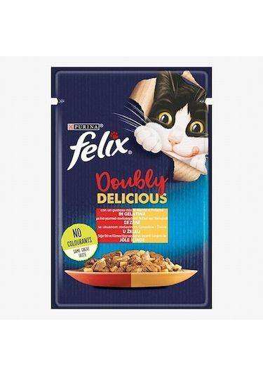 Purina Felix Çifte Lezzet Sığır Etli ve Tavuklu Konserve Yetişkin Kedi Maması 26 x 85 G