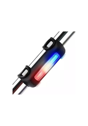 Mavi-kırmızı Çakarlı, 120 Lümen Usb Şarjlı Bisiklet Stop Lambası