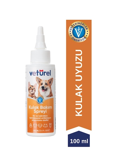 Veturel Kedi Kulak Temizleme Solüsyonu Kir Enfeksiyon Kaşıntı Koku Önleyici Bakım 100 ML