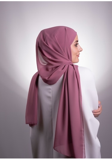 Fuşya Pratik Hazır Geçmeli Şal Şifon Boru Boneli 3001_20