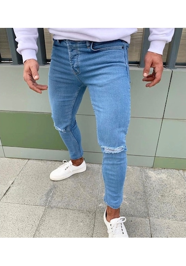 Bilek Boy Likralı Skinny Fit Erkek Kot Pantolon
