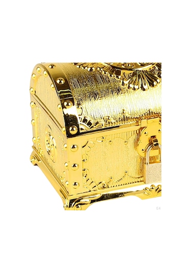 Altın Maceracı Hazine Kutusu Korsan Sahne Takı Çok Fonksiyonlu Antika Sandık