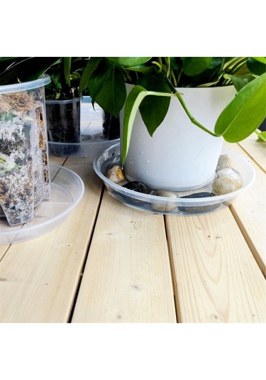 Lemestar 4 Adet 30 Cm Çap Şeffaf Plastik Bitki Tablası - Su Ve Toprak Sızıntısını Toplar, Dış Ve İç Kullanım Uygun, Uv Dayanıklı, Zeminleri Korur