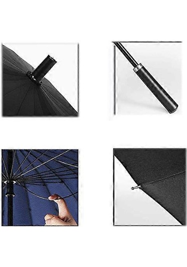 Çift Katmanlı 24 Kaburga Güneş Ve Yağmur Şemsiyesi Mavi Diğer