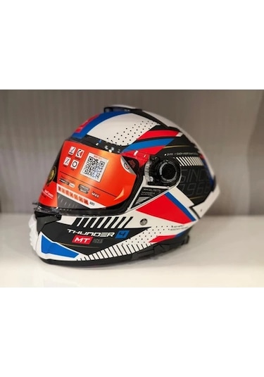 Mt Helmets Mt Thunder 4 Sv Luminence A7 Motosiklet Kaskı Mat Beyaz/mavi