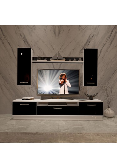 Decoraktiv Trendstyle 5d Mdf Tv Ünitesi Tv Sehpası Beyaz - Siyah