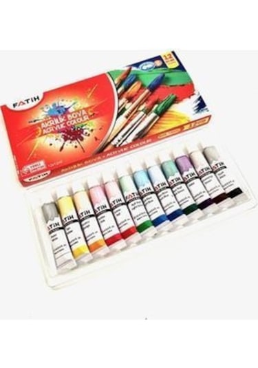 Fatih Akrilik Boya Tüplü 12 Gr 12 Li Karışık Renk