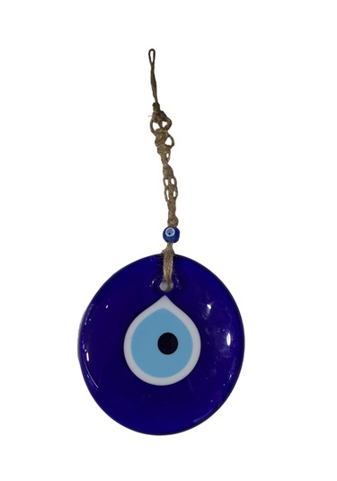 Nazarlık Cam El Yapımı Mavi Nazar Boncuk Duvar Tipi Asmalık Dekoratif Biblo 30x12 Cm 1 Adet 1 Adet