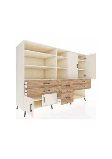 Kronos Dolap 10 Raflı 6 Çekmeceli 4 Kapaklı 220x59x163 Aytaşı-ayt Aytaşı-aytaşı/çam