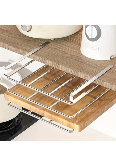 Honeybeeshop Ldq Paslanmaz Çelik Dolap Altı Organizer Raf Siyah Paslanmaz Çelik Tek Katman Mutfak Depolama Ünitesi Siyah-paslanmaz Çelik