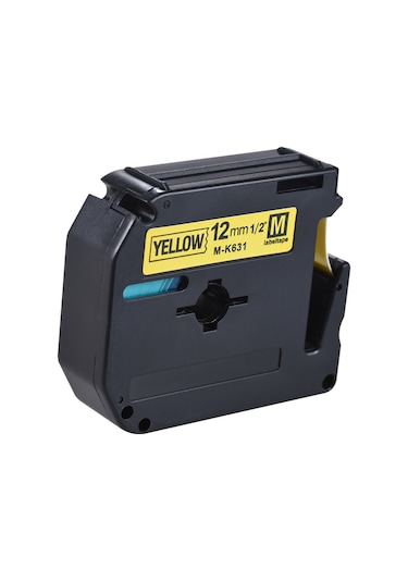Skycity 12mm Sarı Arka Plan Siyah Yazı 8m Uzunlukta Brother Etiket Makinesi Şeridi M-k631