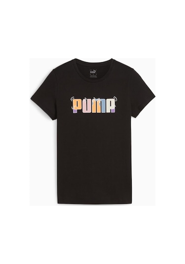Puma Ess Graphic Tee Kadın Tişört-6849 Siyah