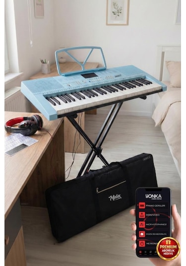 Ps-2300blpak 61 Tuş Org Stand Kulaklık Mavi Başlangıç İçin Uygun