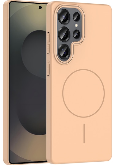 Adige Samsung Galaxy S25 Ultra Uyumlu Kılıf Ruby Magsafe Şarj Özellikli Pudra