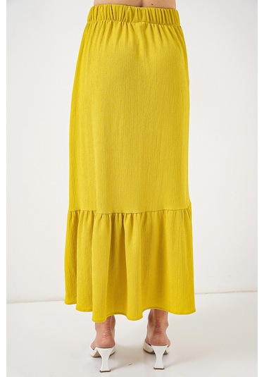 1886 Uzun Örme Etek - Hardal Hardal