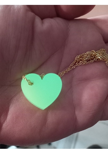 Time Gold Fosforlu 22 Cm Duvar Saati Fosforlu Küpe Kolye Seti