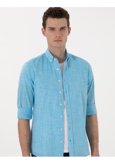 Pierre Cardin Erkek Aqua Gömlek Desenli 50307025-vr007 Aqua
