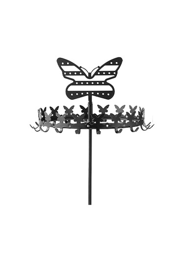 Homyl Takı Organizatör Ekran Metal Tutucu Kolye Küpe Bileklik Siyah