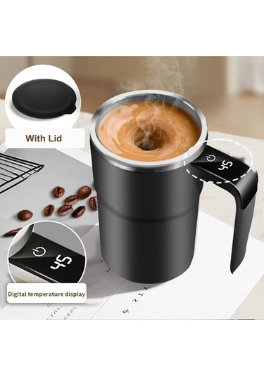 Taşınabilir Otomatik Karıştırma Manyetik Spinner Kupa Şarj Beyaz