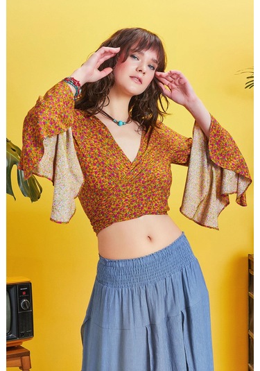 Bohem Tarz Katlı Salaş Beli Lastikli Uzun Etek İndigo