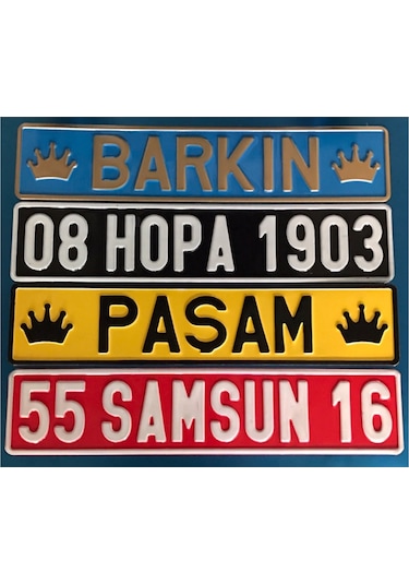 Dekor Plaka,Sari Plaka,Isimli Plaka,Plakalik,Isme Özel Plakalik 135612902