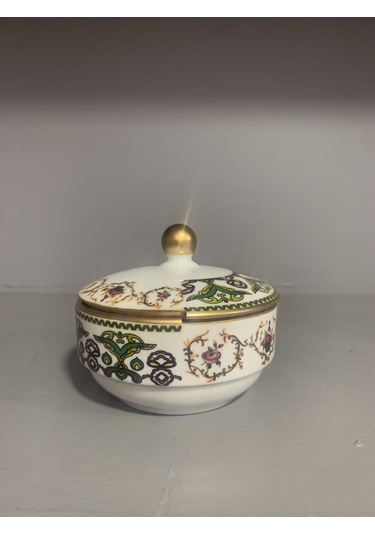 Fermato Porselen Kapaklı Şekerlik Verde Serisi Çok Renkli