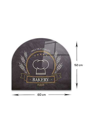 Decorita Cam Ocak Arkası Koruyucu | Oval Şekilli | Bakery Quality