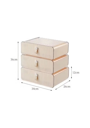 Piev Çok Amaçlı İç Çamaşırı Çorap Bebek Kıyafeti Düzenleyici Organizer 3 Lü Siyah