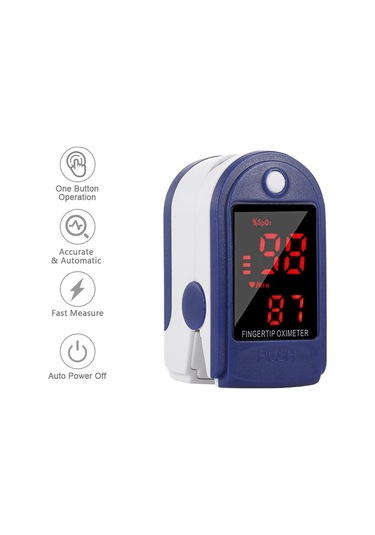 Parmak Ucu Nabız Oksimetresi Kan Oksijen Doygunluğu Ve Nabız Monitörü, Kordonlu 2 Yönlü Ekran