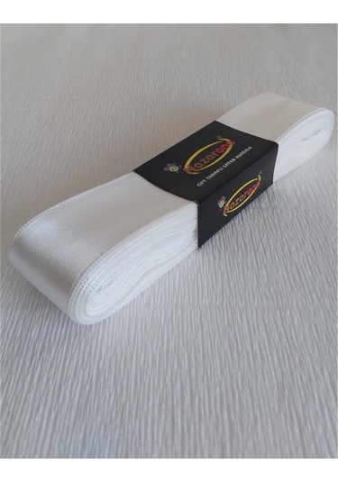 Nazarone Saten Kurdele 3 Cm / 10 Metre Beyaz