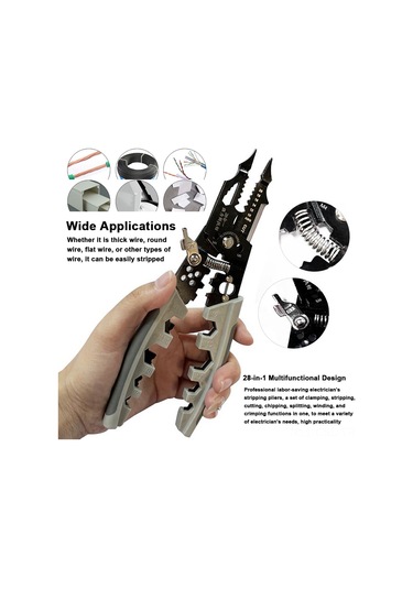 Samdoo 28 Fonksiyonlu Profesyonel Kablo Soyma Pensesi - Yüksek Karbon Çelik, Ergonomik Tutma, Metal Kilitli