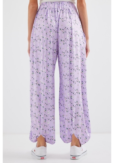 Bigdart 6665 Desenli Şalvar Pantolon - Lila 001