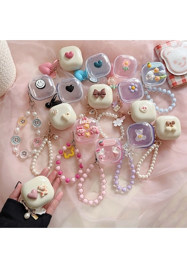 Caseonn Samsung Galaxy Buds Live - Buds Pro Kılıf Figürlü 3d Lovely Kalp Kırmızı