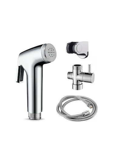 Gajeena Gümüş Banyo Tuvaleti Sprey Seti - Islak Klozet Sprayı, Tüp, Tutucu Ve Dönüştürücü Valfi İle Hijyenik Temizlik Diğer