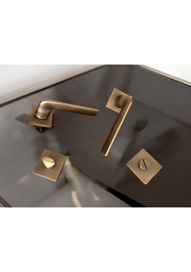 Cloud Gate Mat Antik Sarı Kare Rozetli Wc Banyo Oda Kapı Kolu 1 Takım