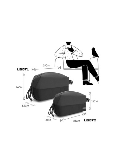 Lenyes Lb571 Su Geçirmez Aşınmaya Ve Çizilmeye Dayanıklı Aksesuar Çantası 25cm Siyah