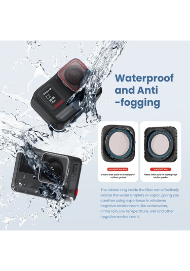 Gajeena Insta360 Ace Pro İçin Spor Kamera Cpl Filtresi - Abs Ve Optik Cam Malzeme - 35.3x35.3x7.2mm Boyut - 8g Ağırlık Çok Renkli