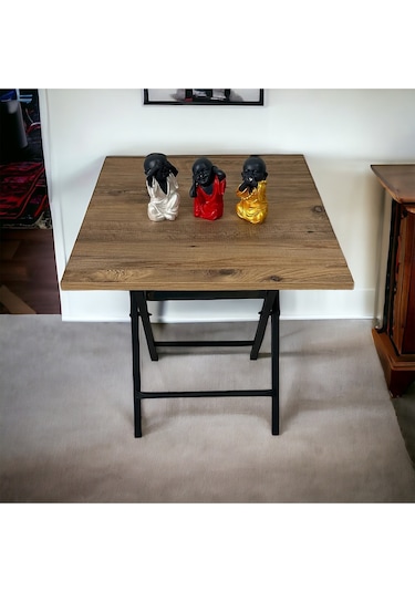 Modern Style Home Minderli Balkon Bahçe Mutfak Bistro Set Katlanır 4+1 Masa-sandalye Açık Gri