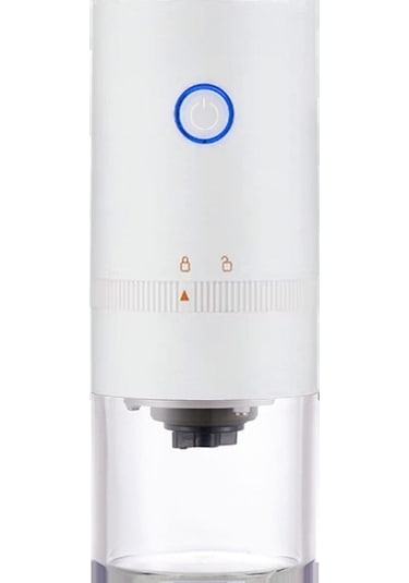 Yifomall Usb Şarjlı Elektrikli Kahve Değirmeni - Beyaz Abs Ve Paslanmaz Çelik, Ev/ofis/bar Uygun, 405g, Temizlik Fırçası İle Beyaz