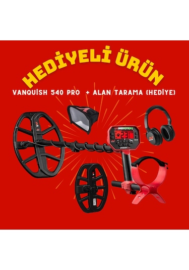Minelab Vanquish 540 Pro Dedektör + Hediye Alan Tarama