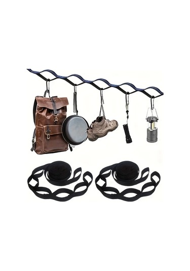 Elmpaly 400 Lb Kapasiteli 2 Askılı Hamak Askısı - Siyah Sku - Kamp Yürüyüş Salıncak Siyah