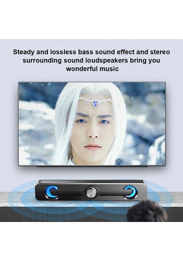 Yuntech01 V-111 Usb+3.5mm Kablolu Bilgisayar Hoparlörü, 3w Çıkış, 2.0 Kanal, Siyah Masaüstü Mini Ses Sistemi