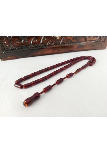 Çubuk Malzemeden Havşalı İmame Sıkma Kehrıbar Tesbih 5.5x10.5