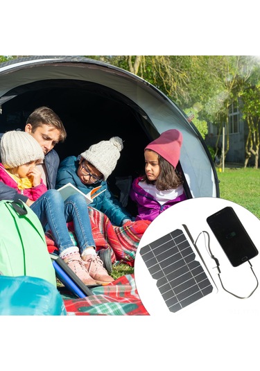 Teltree 5w Usb Taşınabilir Güneş Paneli, Kamp Ve Açık Hava Şarjı İçin Monokristal Solar Hücreli
